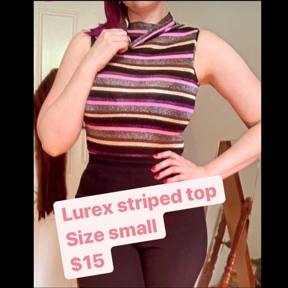 Tops - Vintage 70’s striped lurex top